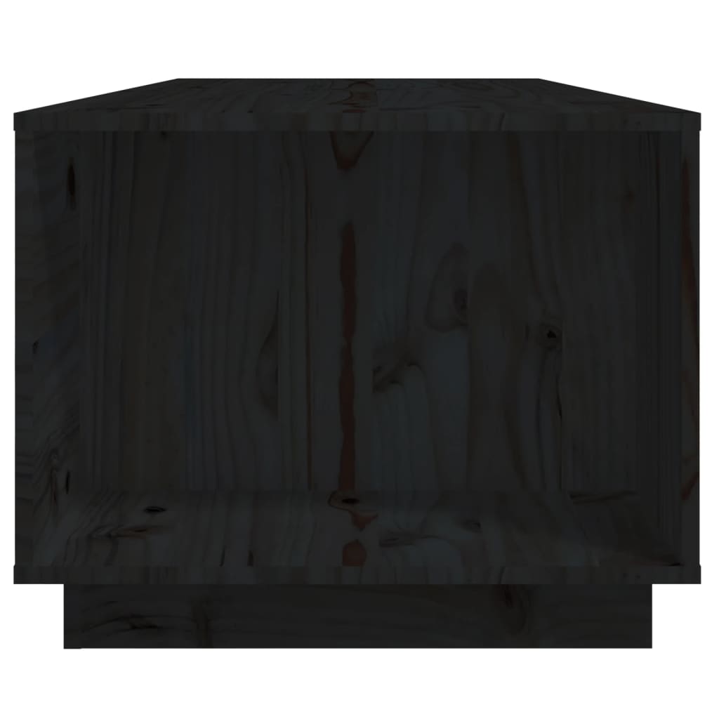 vidaXL Stolik kawowy, czarny, 110x50x40 cm, lite drewno sosnowe