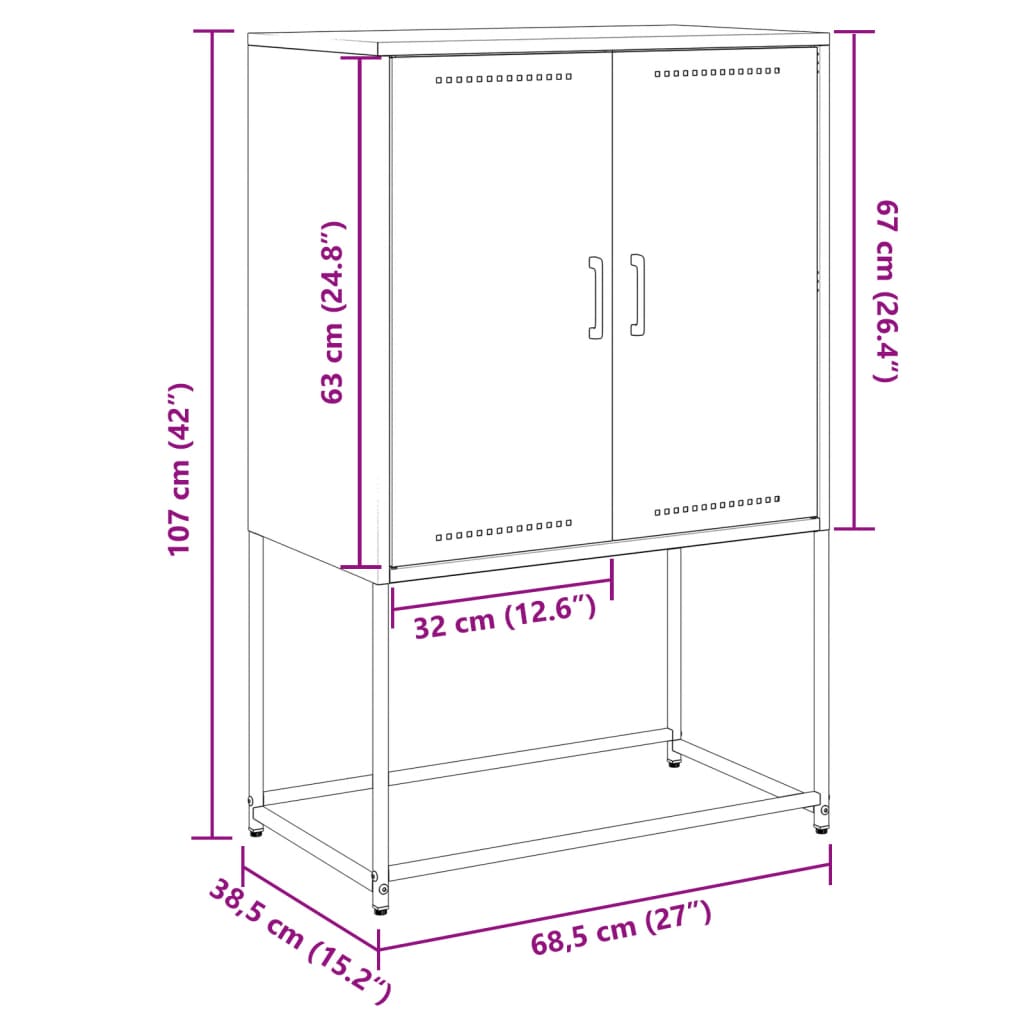 vidaXL Szafka pod telewizor, antracytowa, 68x39x60,5 cm, stalowa