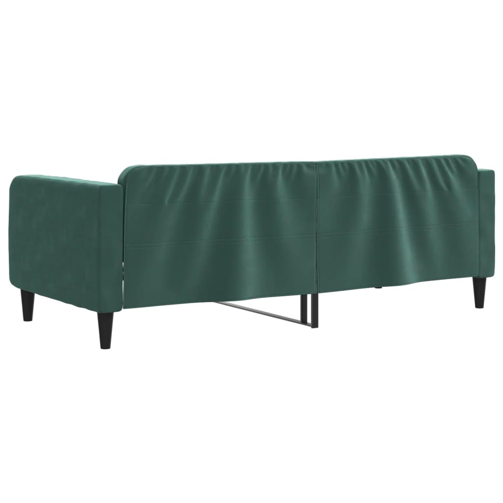 vidaXL Sofa z funkcją spania, ciemnozielona, 90x200cm, obita aksamitem