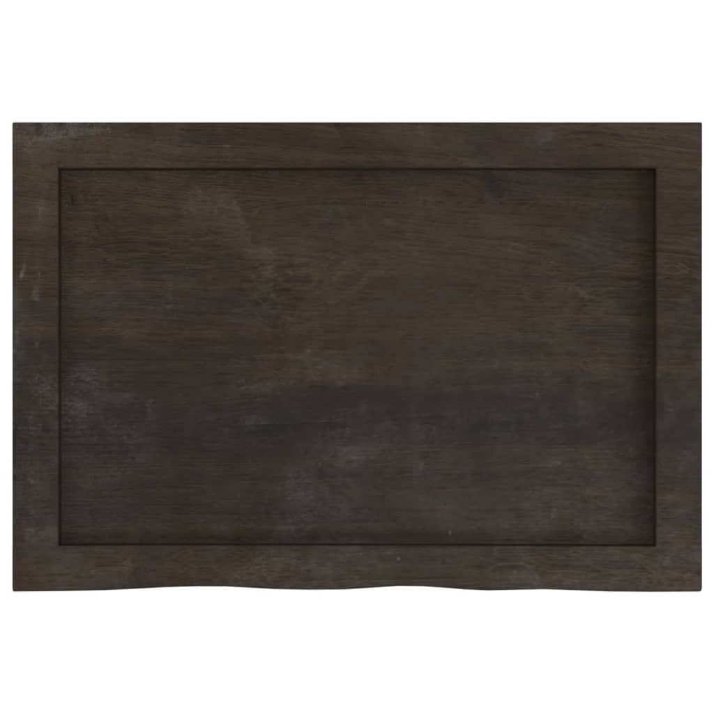 vidaXL Blat do łazienki, ciemnobrązowy, 60x40x(2-6) cm, lite drewno