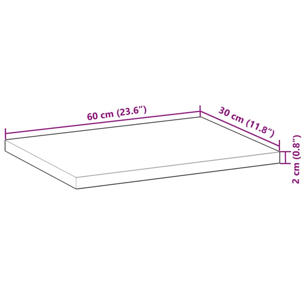 vidaXL Półki ścienne, 4 szt., 60x30x2 cm, surowe lite drewno akacjowe