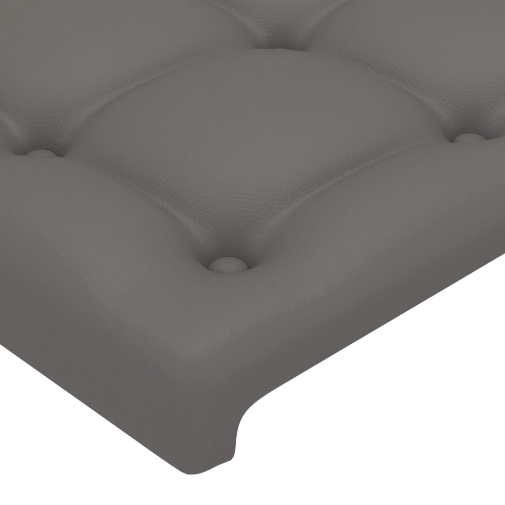 vidaXL Zagłówek do łóżka z LED, szary, 180x5x78/88 cm, sztuczna skóra
