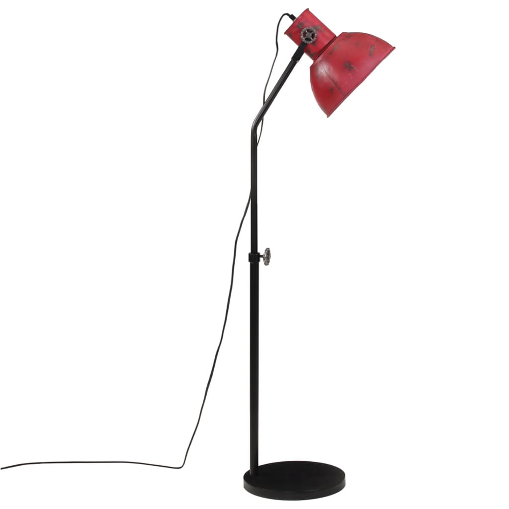vidaXL Lampa stojąca, 25 W, postarzany czerwony, 30x30x90-150 cm, E27