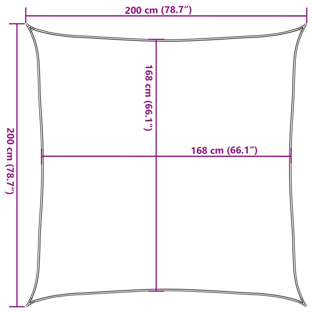 vidaXL Żagiel przeciwsłoneczny, piaskowy, 2x2 m, 100% poliester