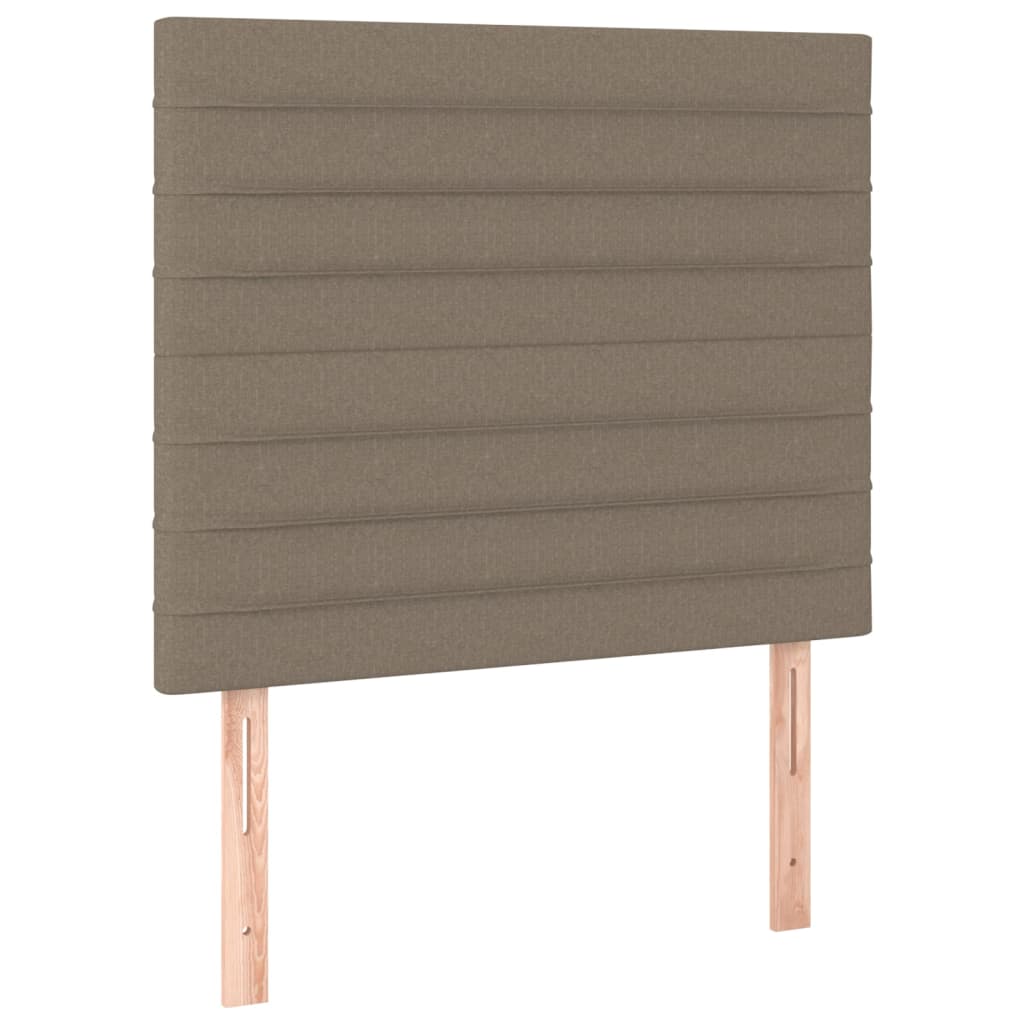 vidaXL Zagłówek do łóżka z LED, taupe, 100x5x118/128 cm, tkanina