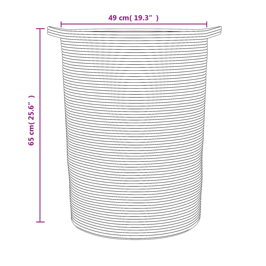 vidaXL Kosz do przechowywania, czarno-biały, Ø49x65 cm, bawełna