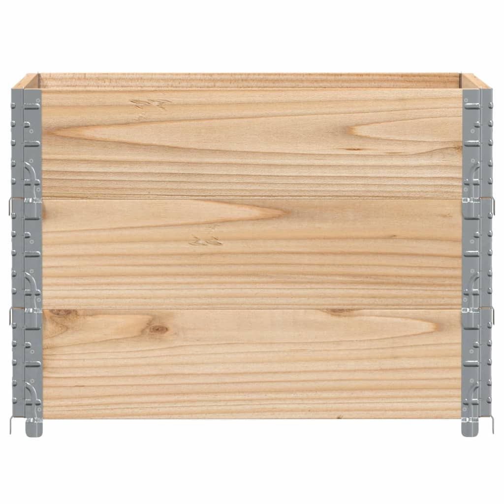 vidaXL Nadstawki paletowe, 3 szt., szare, 100x50 cm, drewno sosnowe