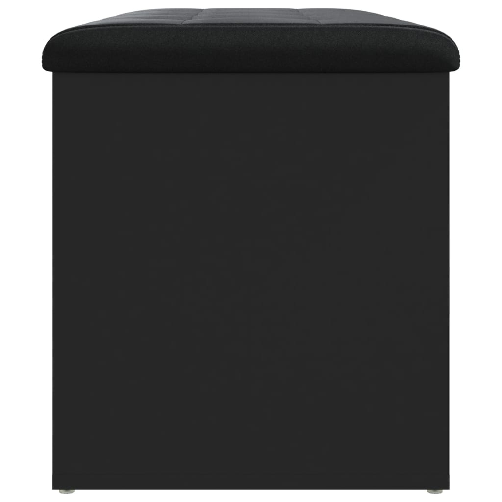 vidaXL Ławka ze schowkiem, czarna, 82x42x45cm, materiał drewnopochodny