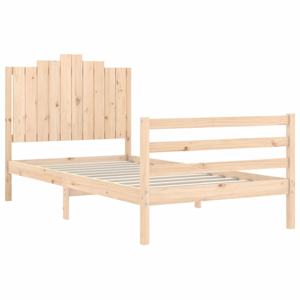vidaXL Rama łóżka z wezgłowiem, 100x200 cm, lite drewno