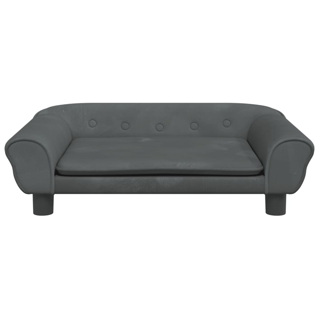 vidaXL Sofa dla dzieci, ciemnoszara, 70x45x26 cm, aksamit