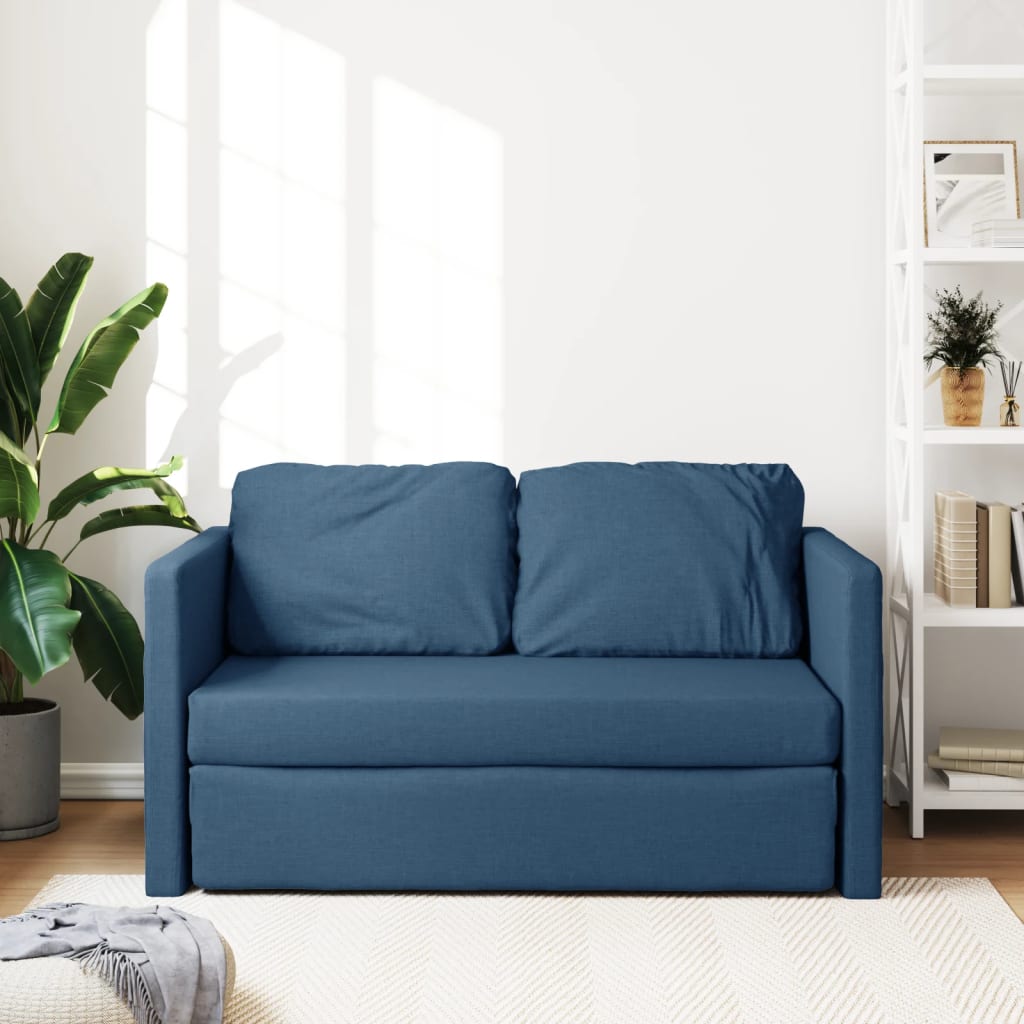 vidaXL Sofa podłogowa 2-w-1, niebieska, 112x174x55 cm, tkanina