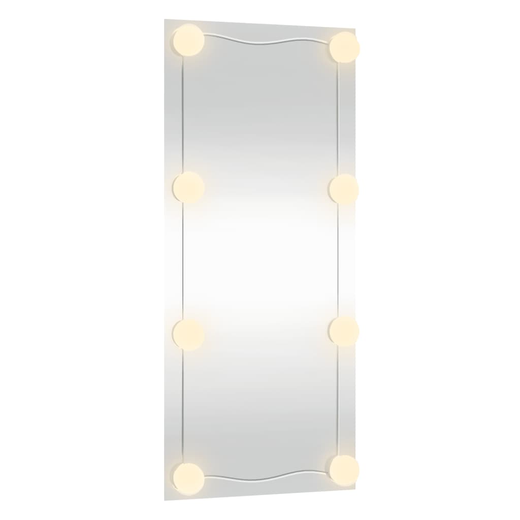vidaXL Lustro ścienne z LED, 40x80 cm, szklane, prostokątne
