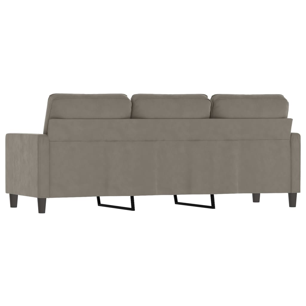 vidaXL Sofa 3-osobowa, jasnoszara, 180 cm, tapicerowana aksamitem