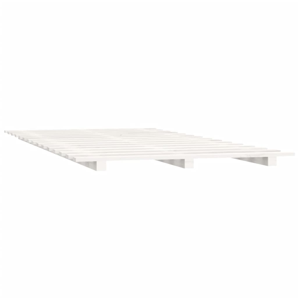 vidaXL Rama łóżka, biała, 140 x 200 cm, lite drewno sosnowe