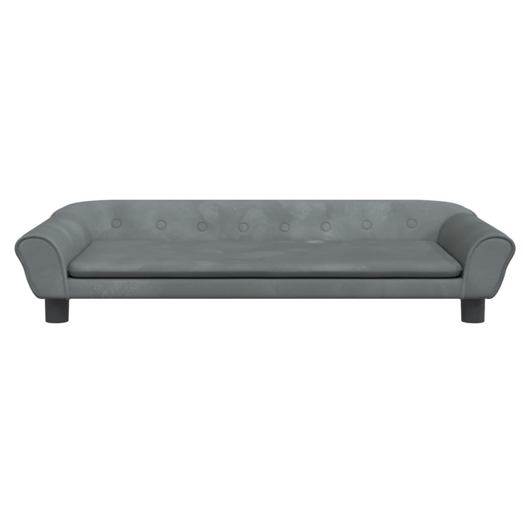 vidaXL Sofa dla dzieci, ciemnoszara, 100x50x26 cm, aksamit