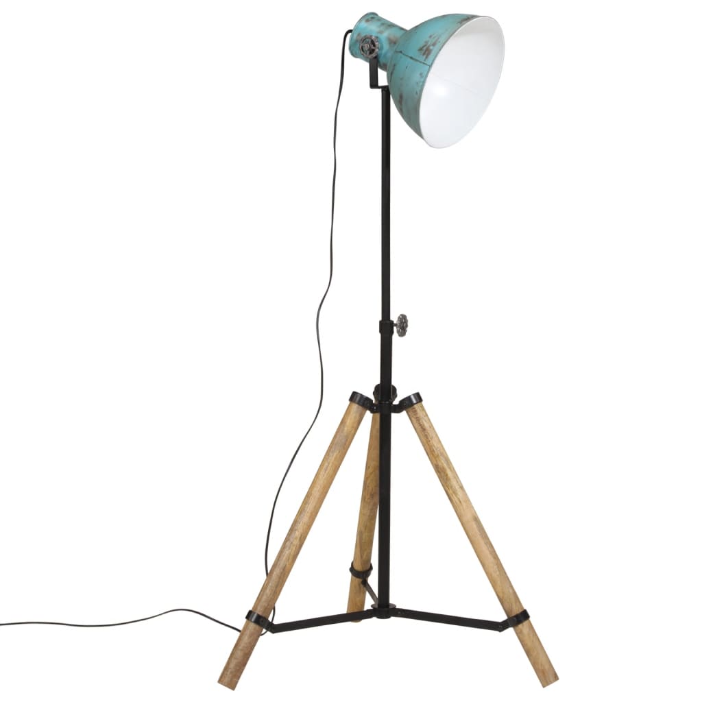 vidaXL Lampa stojąca, 25 W, postarzany niebieski, 75x75x90-150 cm, E27