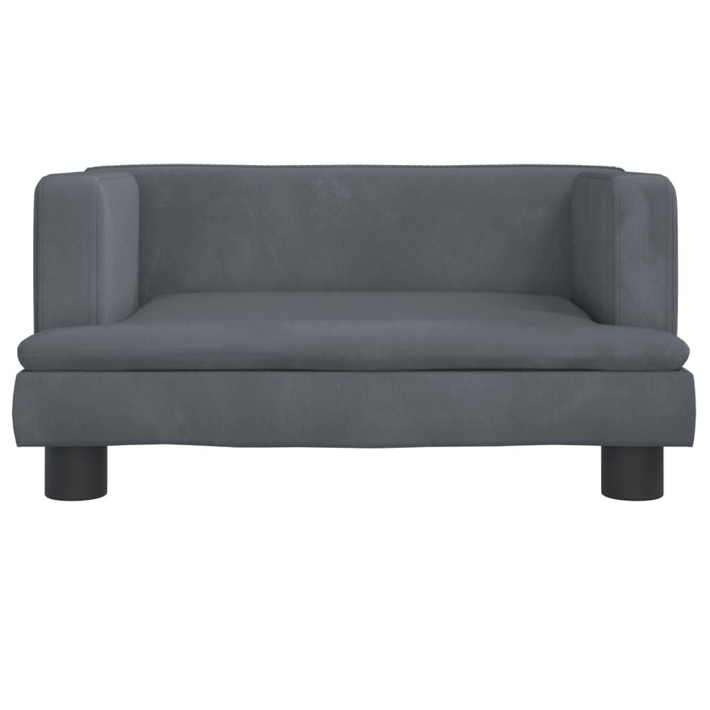 vidaXL Sofa dla dzieci, ciemnoszara, 60x40x30 cm, aksamit