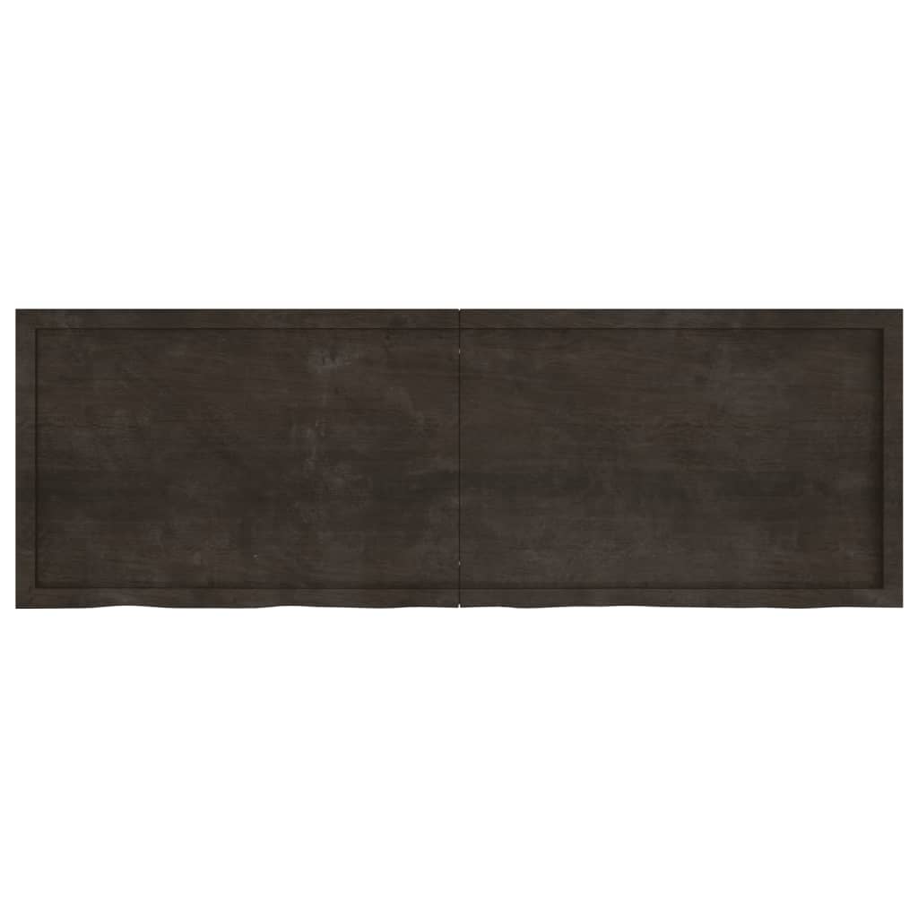 vidaXL Blat do łazienki, ciemnobrązowy, 180x60x(2-6) cm, lite drewno