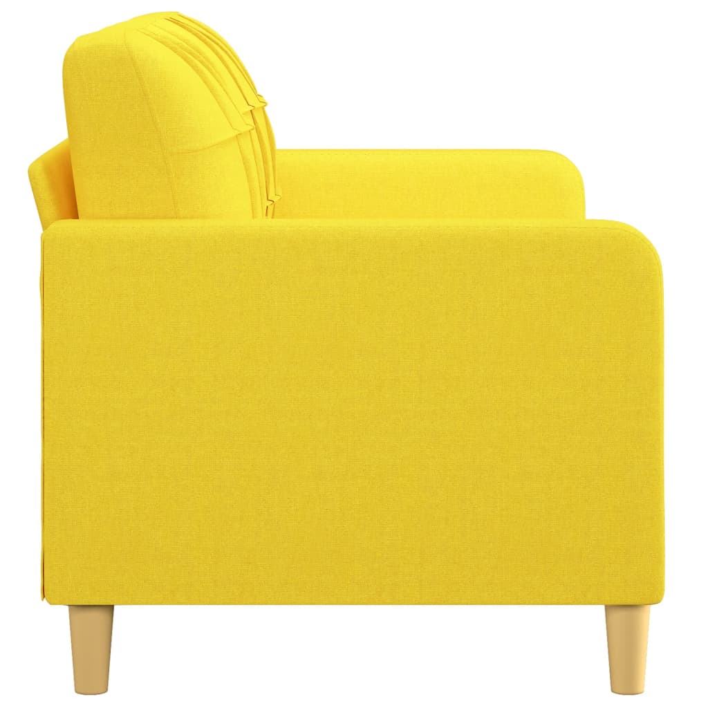 vidaXL Sofa 2-osobowa, jasnożółta, 140 cm, tapicerowana tkaniną