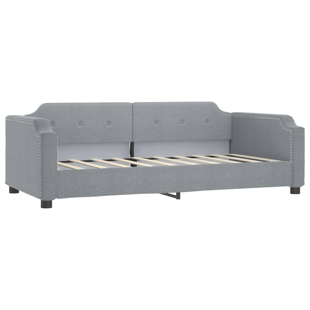 vidaXL Sofa rozsuwana z szufladami, jasnoszara, 80x200 cm, tkanina