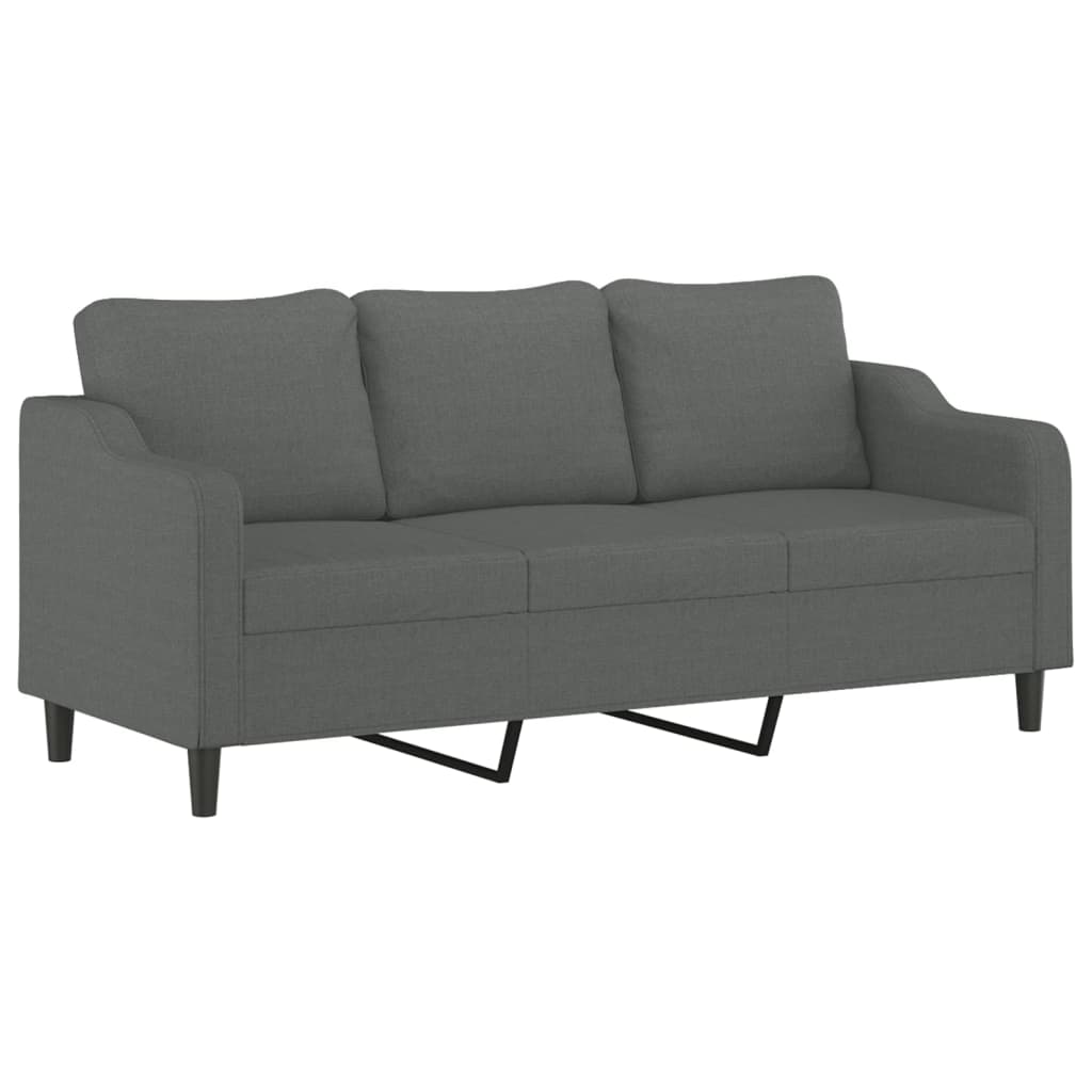 vidaXL 3-osobowa sofa z podnóżkiem, ciemnoszary, 180 cm, tkaniną