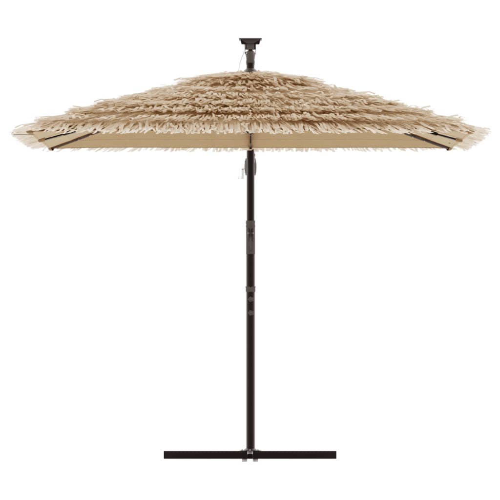 vidaXL Parasol ogrodowy z LED, stalowy słupek, brązowy, 246x246x230 cm