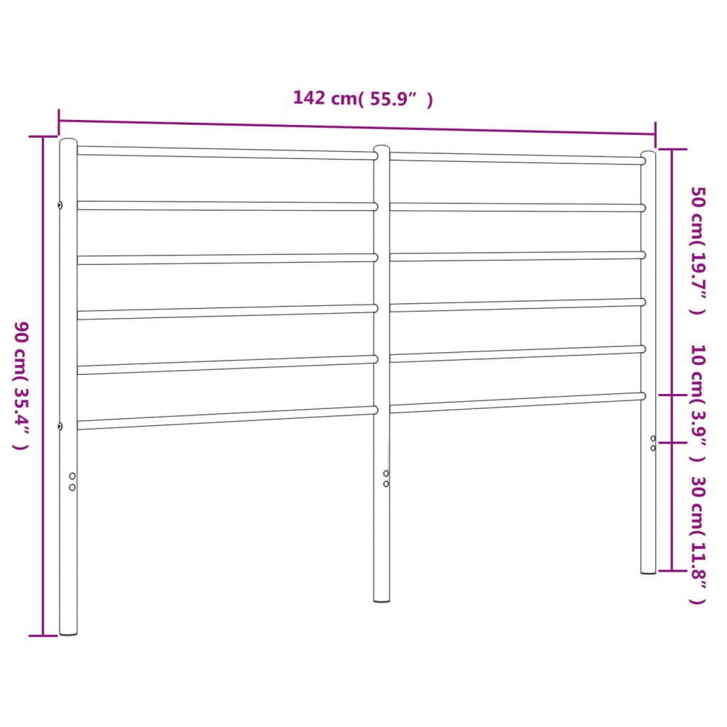 vidaXL Metalowe wezgłowie, białe, 135 cm