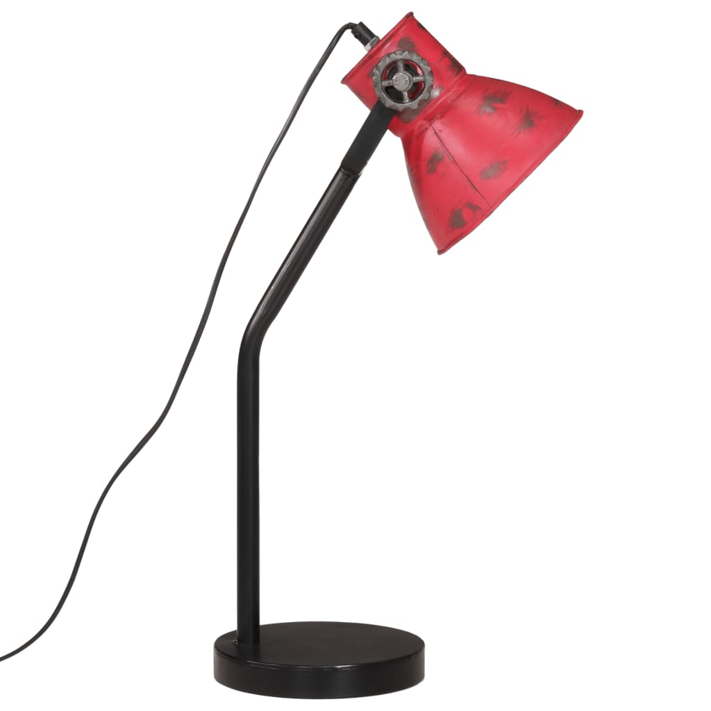 vidaXL Lampa stołowa, 25 W, postarzany czerwony, 17x17x60 cm, E27