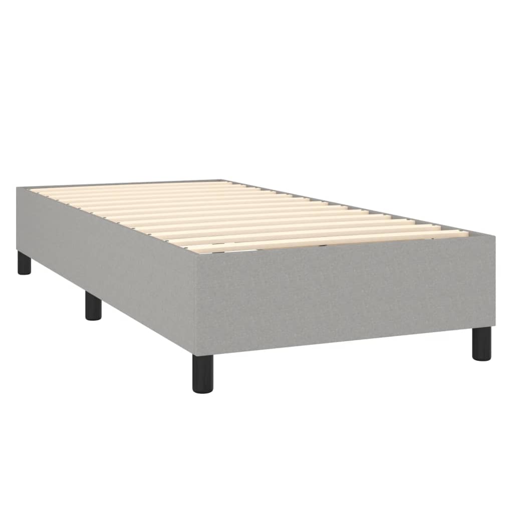 vidaXL Rama łóżka, jasnoszara, 90x190 cm, obita tkaniną