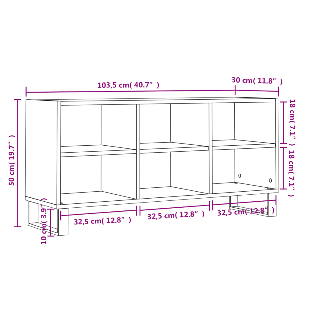 vidaXL Szafka pod TV, szarość betonu, 103,5x30x50 cm