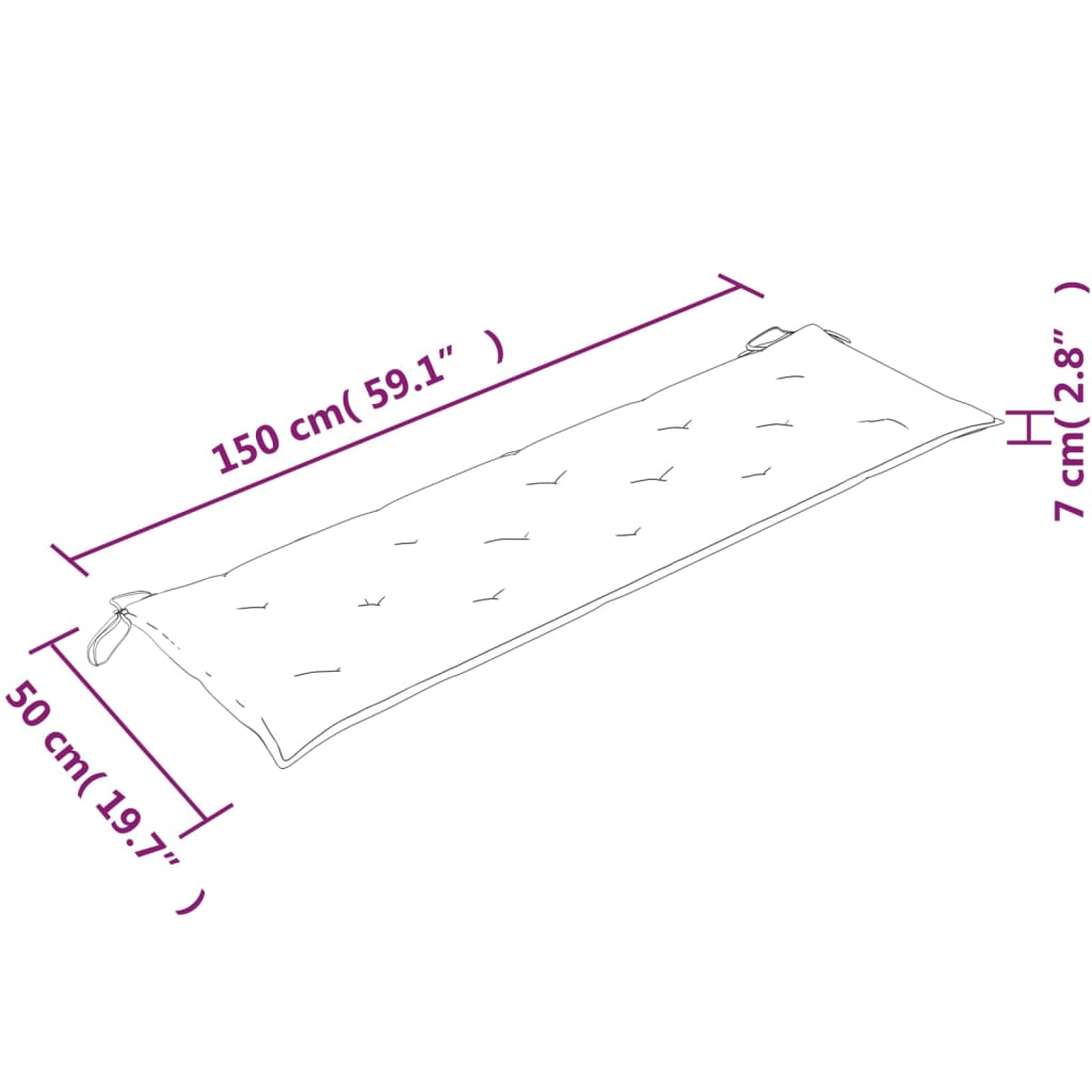 vidaXL Ławka Batavia z antracytowy poduszką,150 cm, lite drewno tekowe