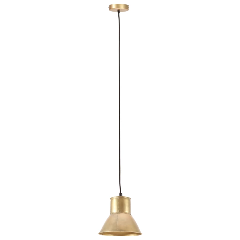 vidaXL Lampa wisząca, 25 W, kolor mosiądzu, okrągła, 17 cm, E27