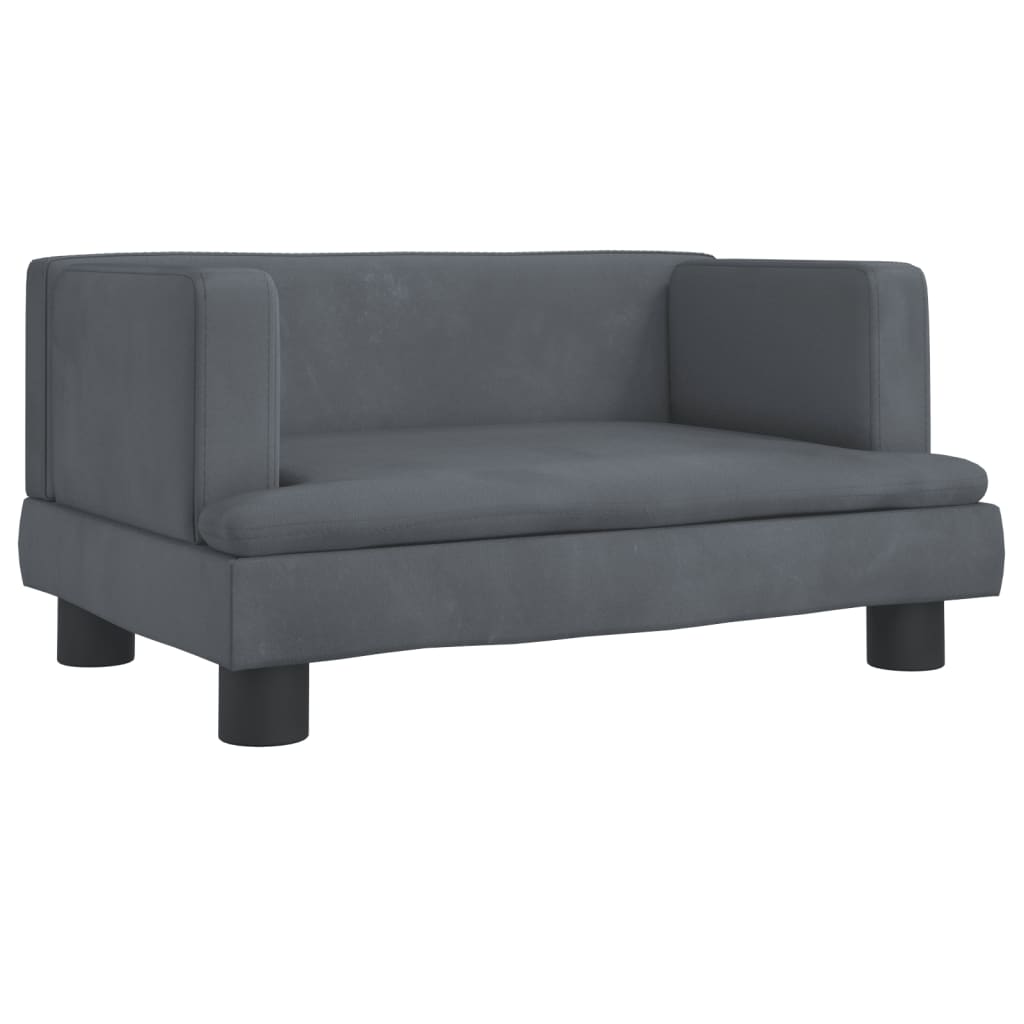 vidaXL Sofa dla dzieci, ciemnoszara, 60x40x30 cm, aksamit