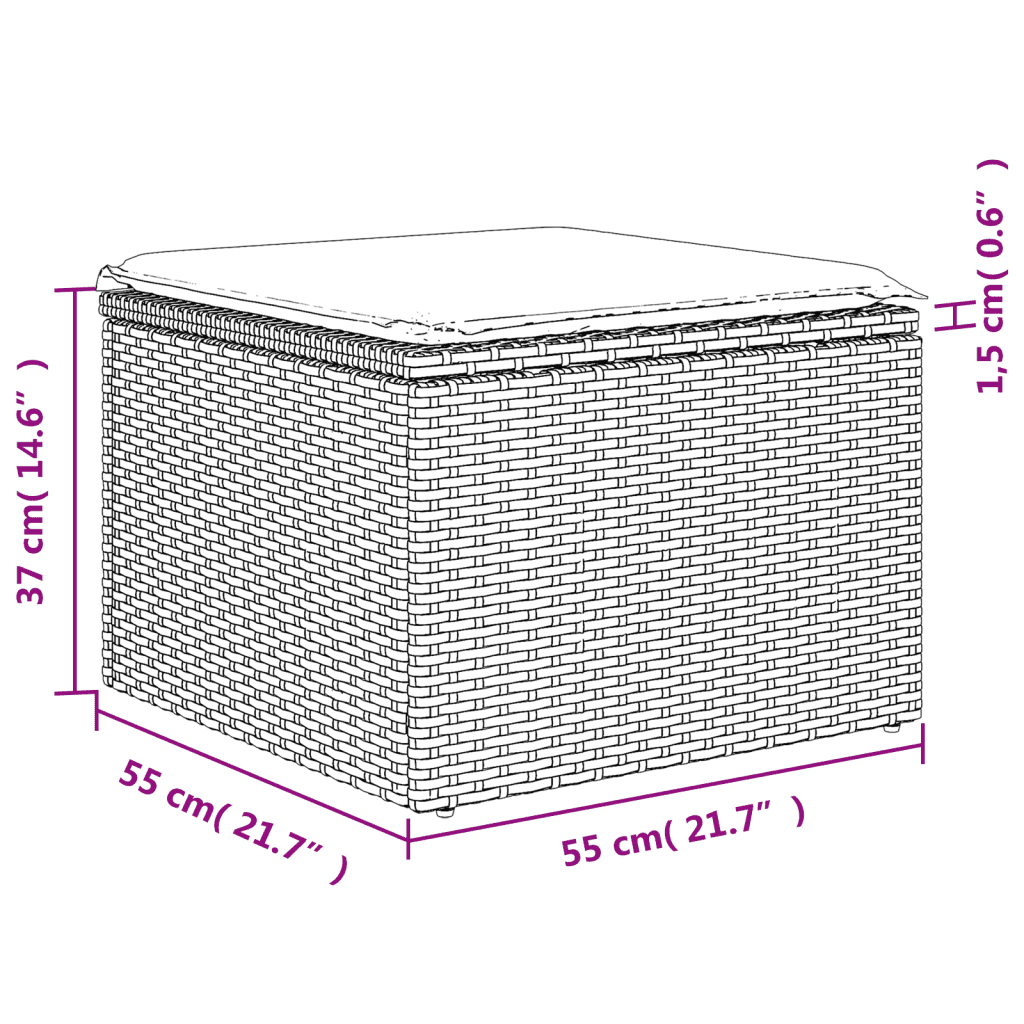 vidaXL 11-cz. zestaw mebli ogrodowych z poduszkami, szary rattan PE