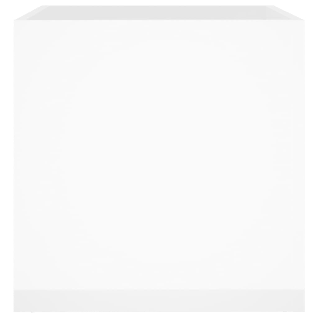 vidaXL Donica, biała z połyskiem, 40x40x40 cm, materiał drewnopochodny