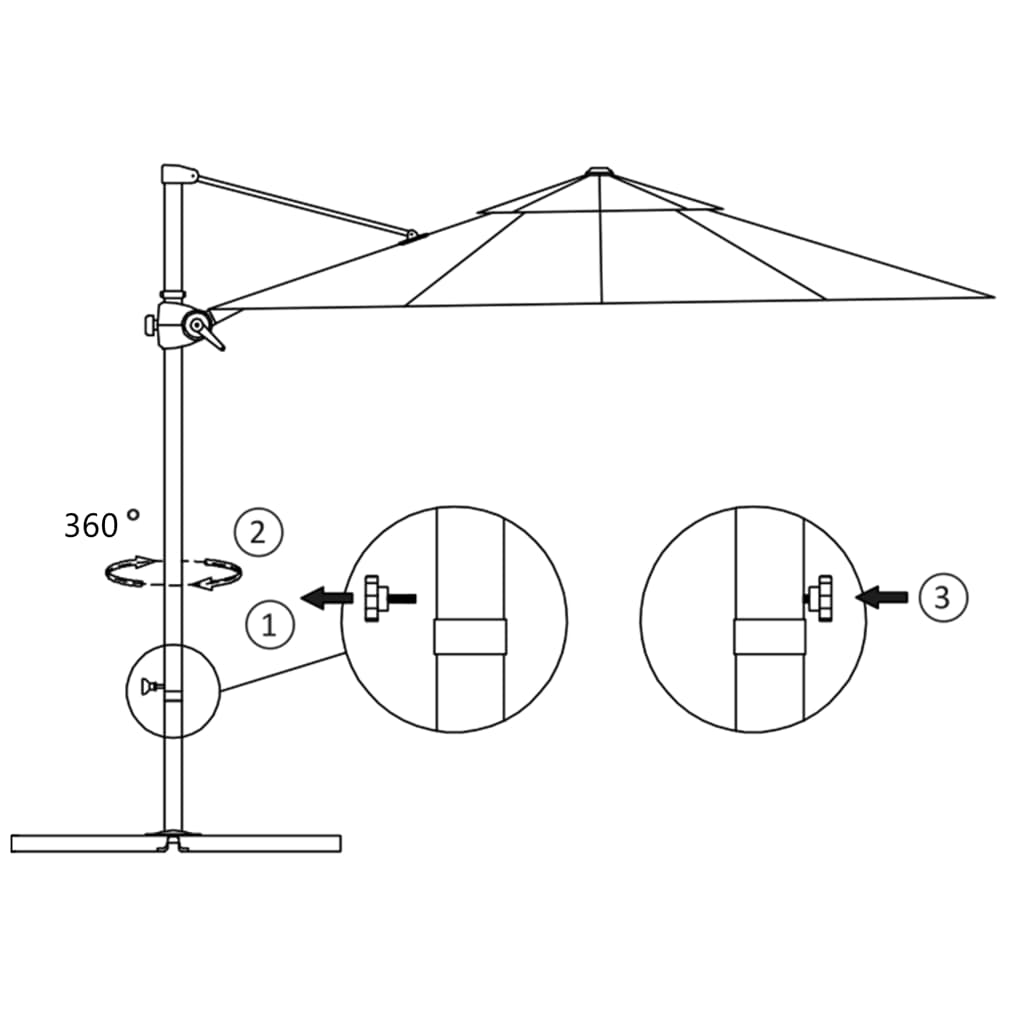 vidaXL Parasol wiszący ze stalowym słupkiem, 250x250 cm, zielony