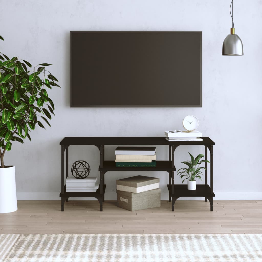 vidaXL Szafka pod TV, czarna, 102x35x45,5 cm, materiał drewnopochodny