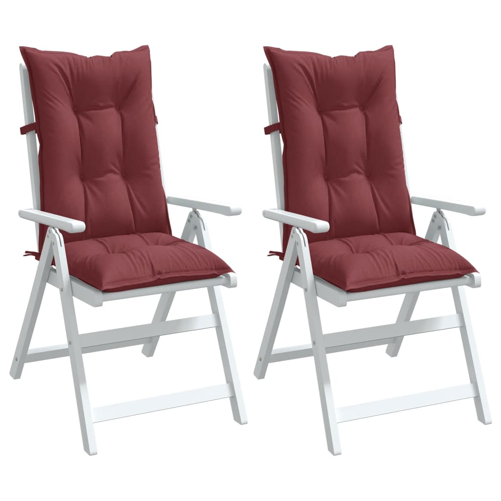 vidaXL Poduszki na krzesła z wysokim oparciem, 2 szt., bordowy melanż