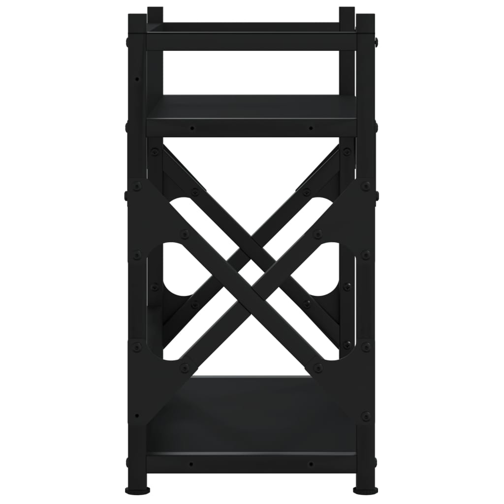 vidaXL Stojak pod drukarkę, 2-poziomowy, czarny, 40x20x40 cm