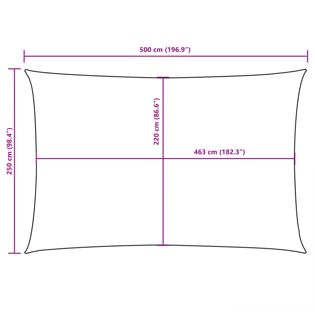 vidaXL Prostokątny żagiel ogrodowy, tkanina Oxford, 2,5x5 m, biały