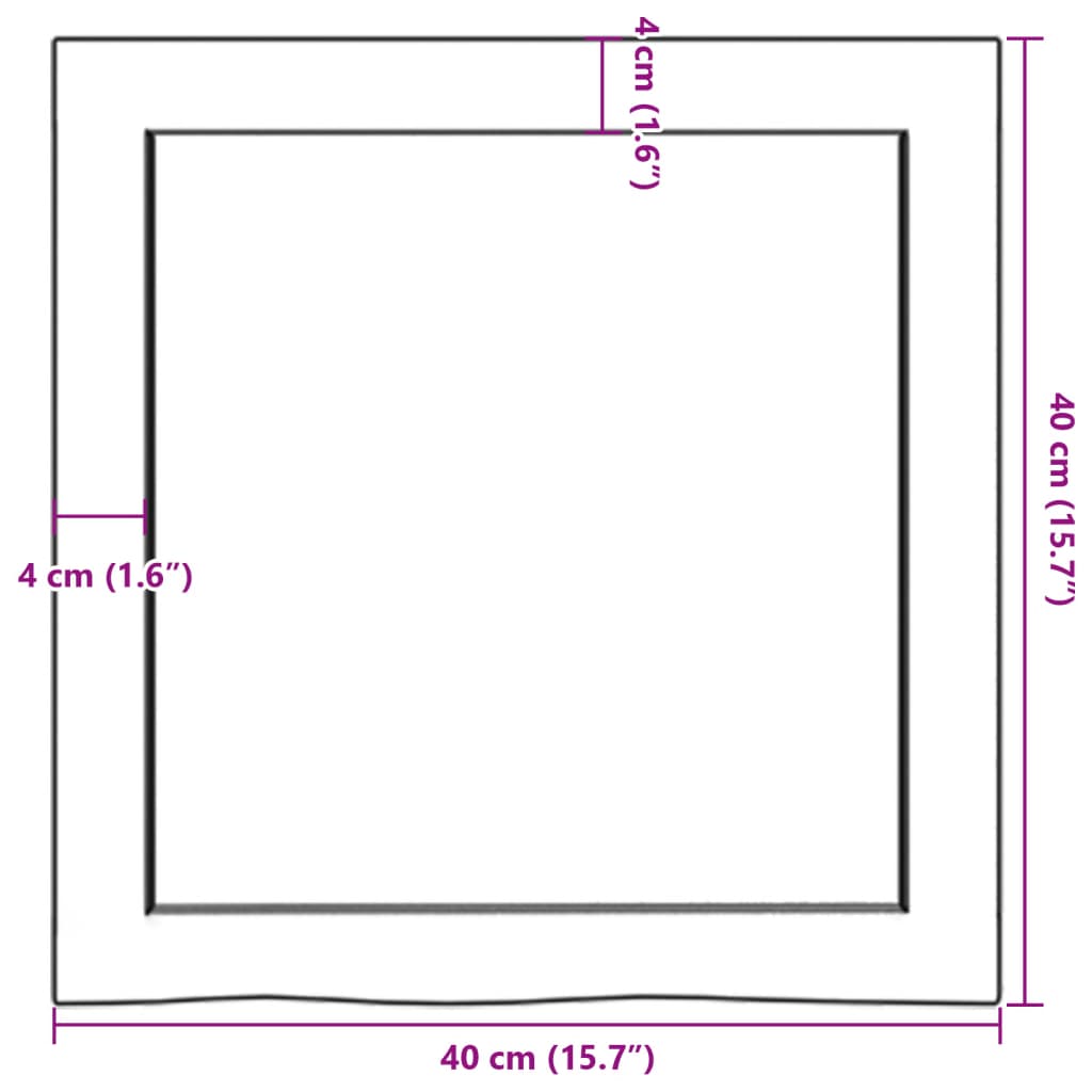 vidaXL Blat do łazienki, jasnobrązowy, 40x40x(2-6) cm, lite drewno