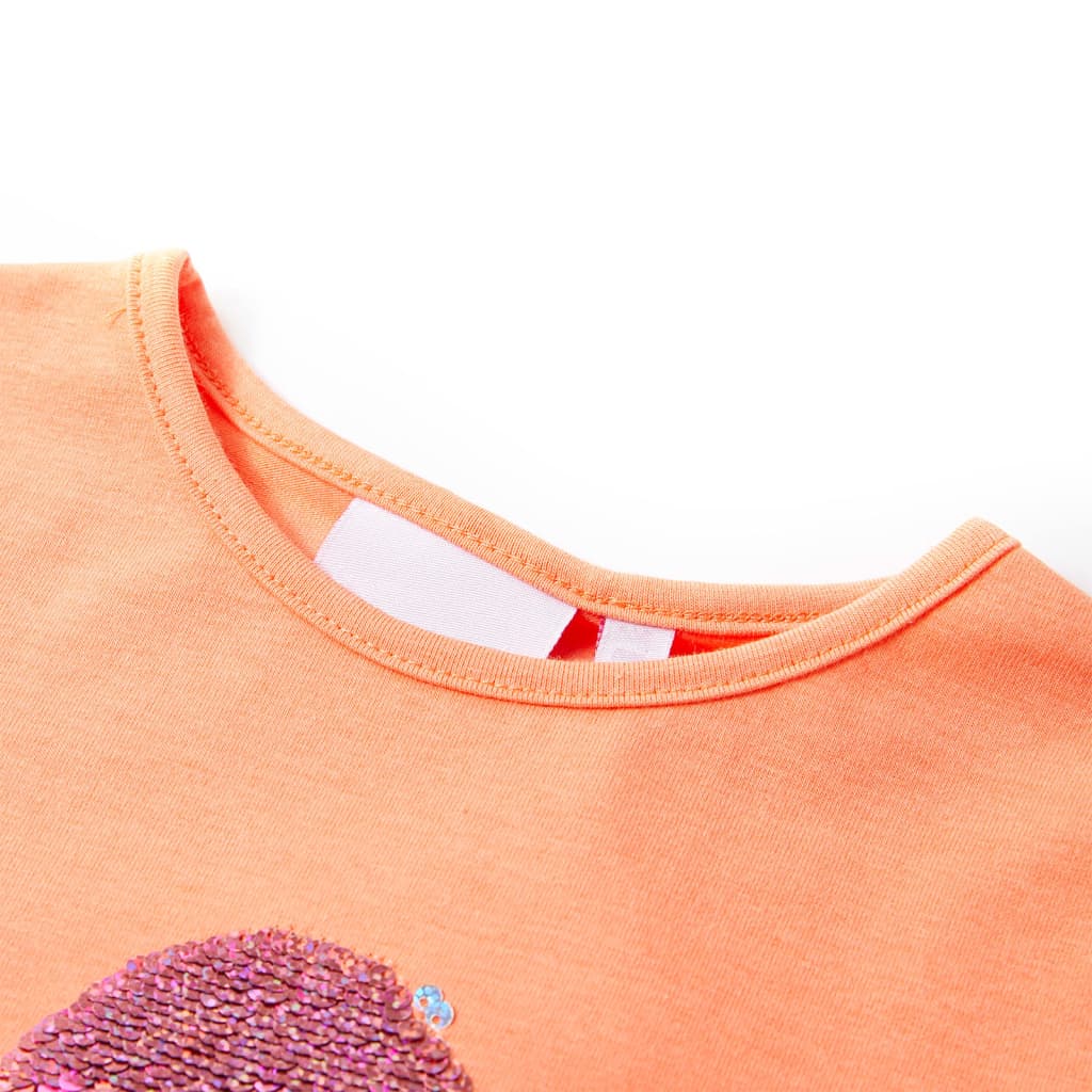 Koszulka dziecięca, neonowy pomarańcz, 140