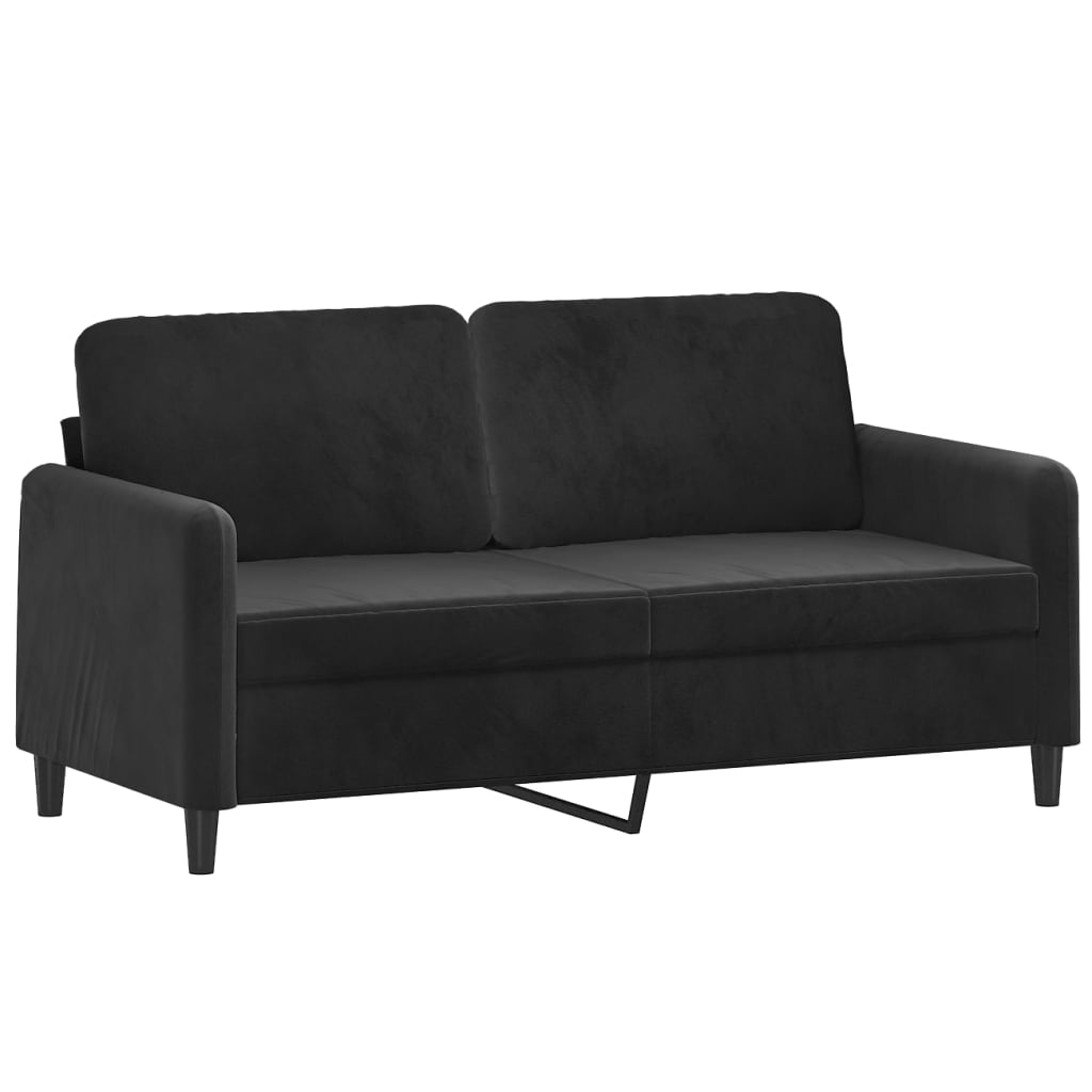 vidaXL Sofa 2-osobowa, czarna, 140 cm, tapicerowana aksamitem