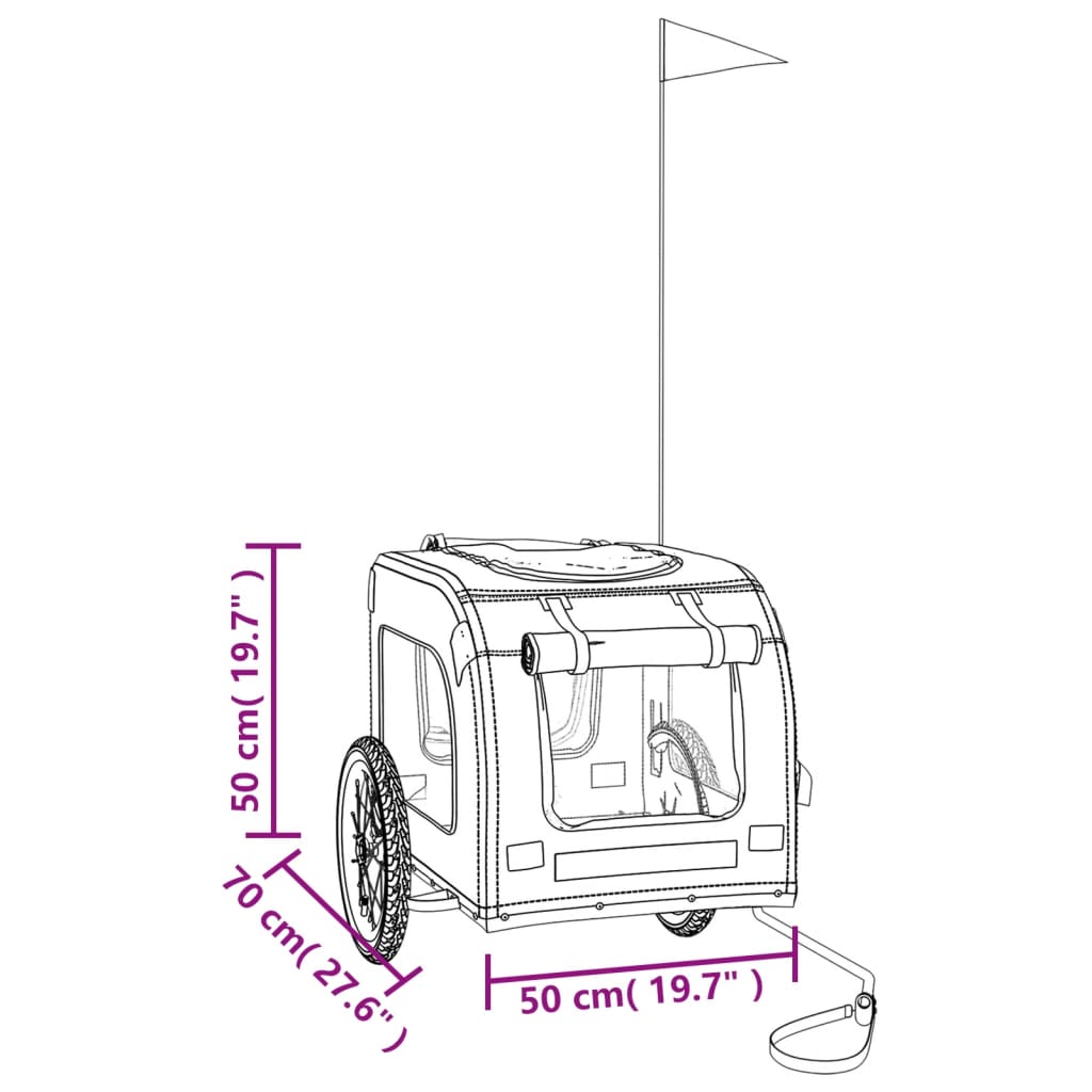 vidaXL Przyczepka rowerowa dla zwierząt, tkanina Oxford i żelazo