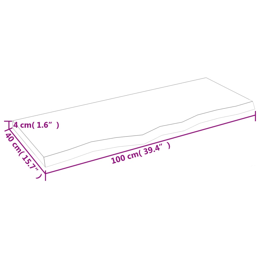 vidaXL Blat do łazienki, ciemnobrązowy, 100x40x(2-4) cm, lite drewno