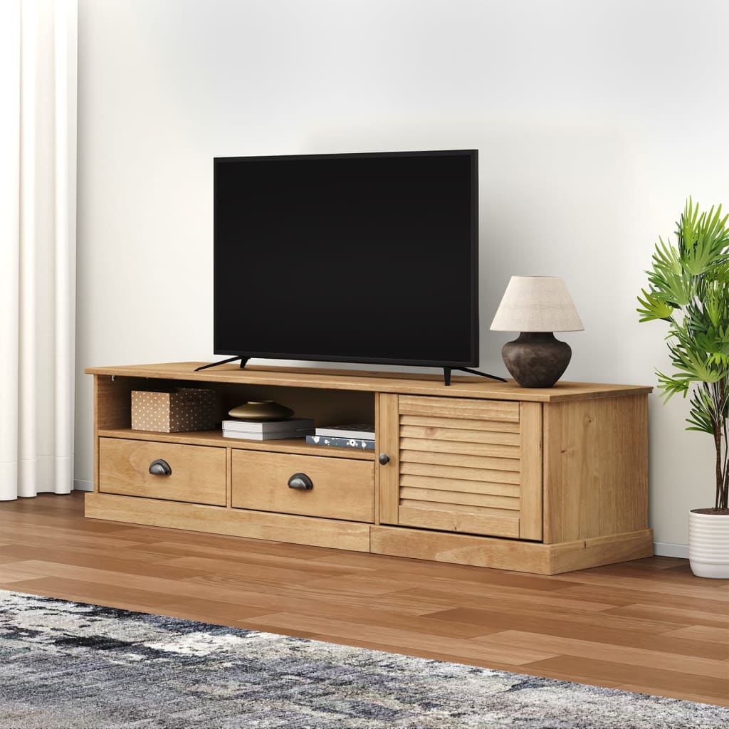 vidaXL Szafka pod TV VIGO, 156x40x40 cm, lite drewno sosnowe