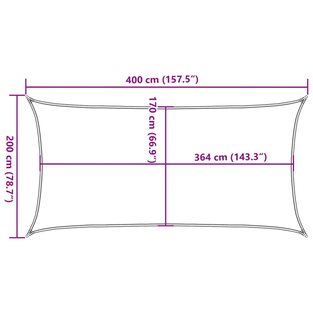 vidaXL Żagiel przeciwsłoneczny, piaskowy, 4x2 m, 100% poliester