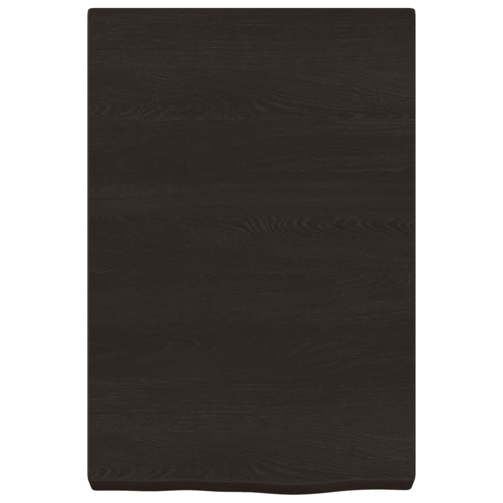 vidaXL Blat do łazienki, ciemnobrązowy, 40x60x(2-6) cm, lite drewno