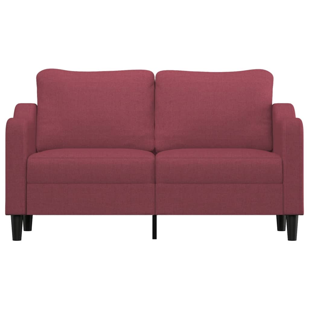 vidaXL Sofa 2-osobowa, winna czerwień, 140 cm, tapicerowana tkaniną