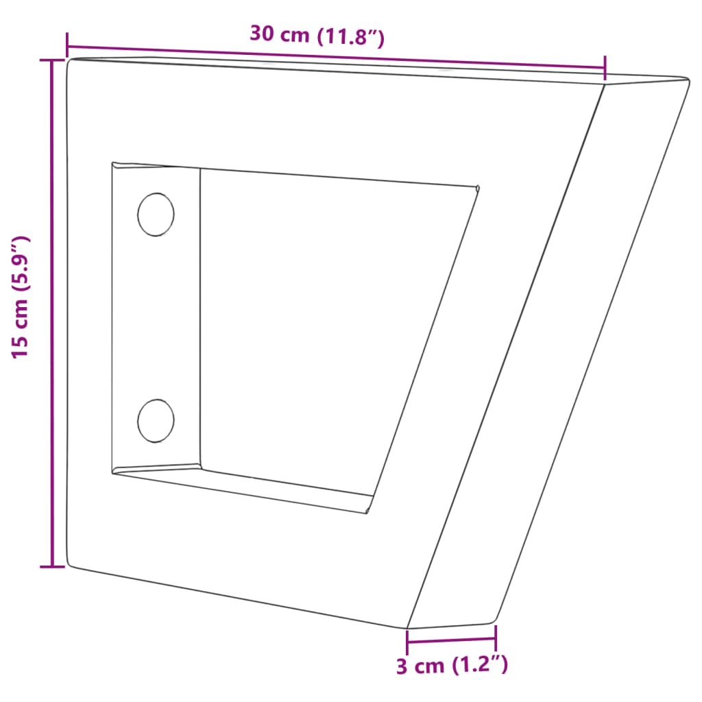 vidaXL Wsporniki do półki pod umywalkę, 2 szt., białe, trapezowe, stal